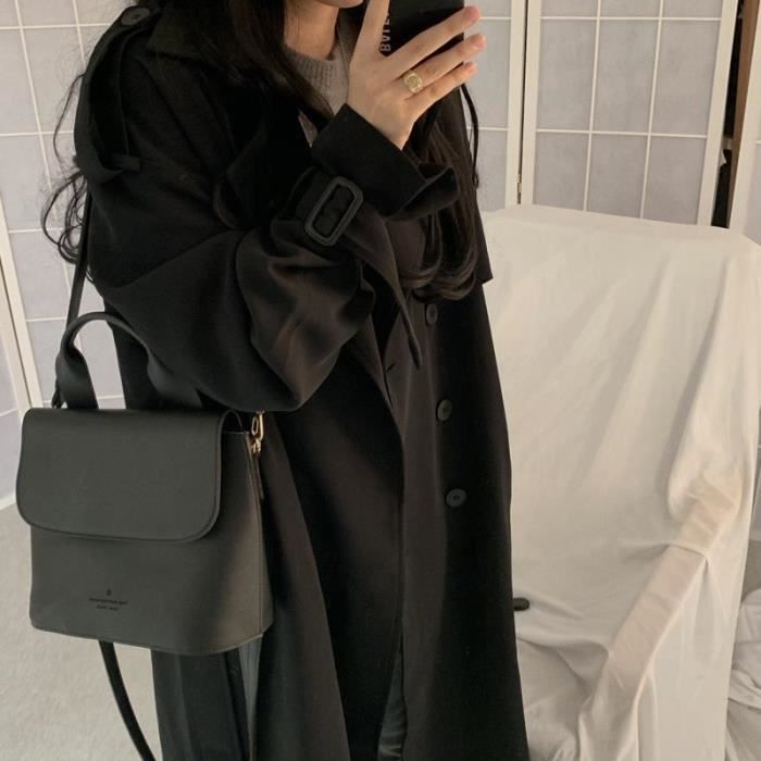 Manteau Trench coat mi long pour femme Style anglais uni