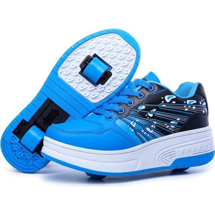 Chaussures à Roulettes Rétractables Pour Enfants - Baskets Transformables En Rollers 2 Roues, Pour Intérieur Et Extérieur