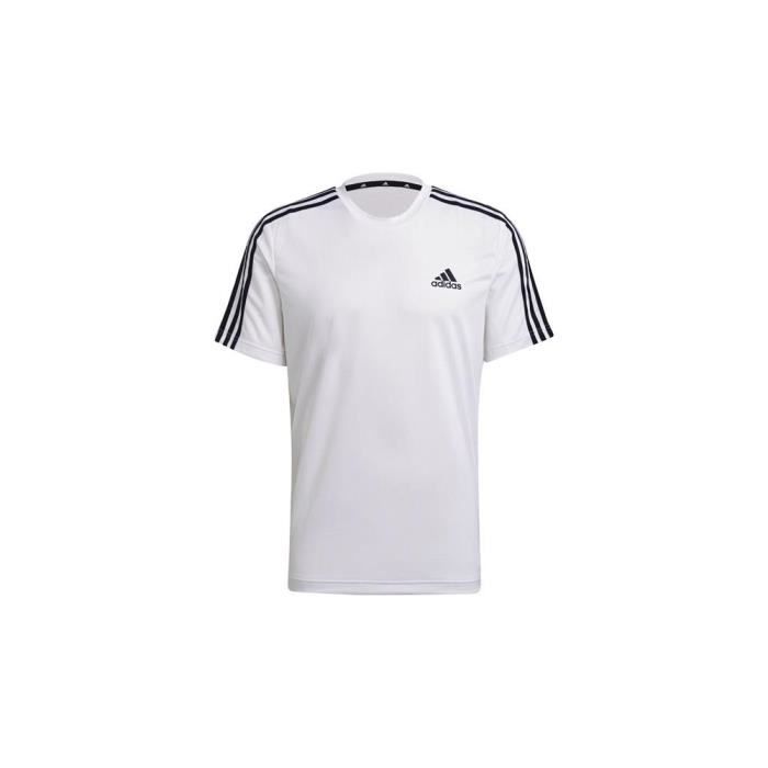 ADIDAS T-Shirt Aeroready Designed TO Move Sport 3STRIPES Tee Blanc - Homme/Adulte