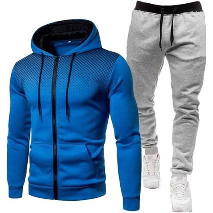 Survêtement Homme NOFS 2 Pièces Doublé Fourrure - Sweat à Capuche Et Pantalon Jogging Chaud, Décontracté 2025