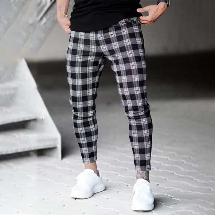 Pantalon de jogging carreaux pour homme v tement d contract
