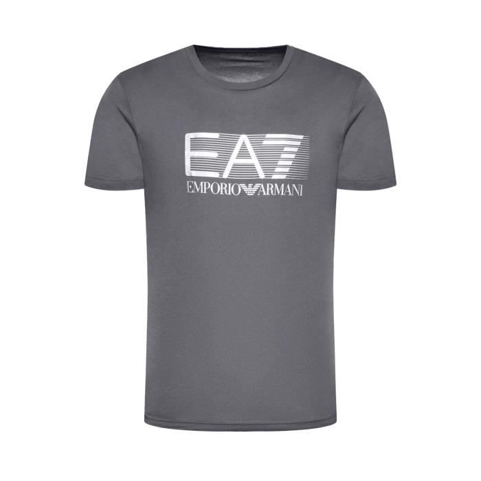 Tshirt à gros logo 100 coton EA7 Homme Gris Cdiscount PrêtàPorter