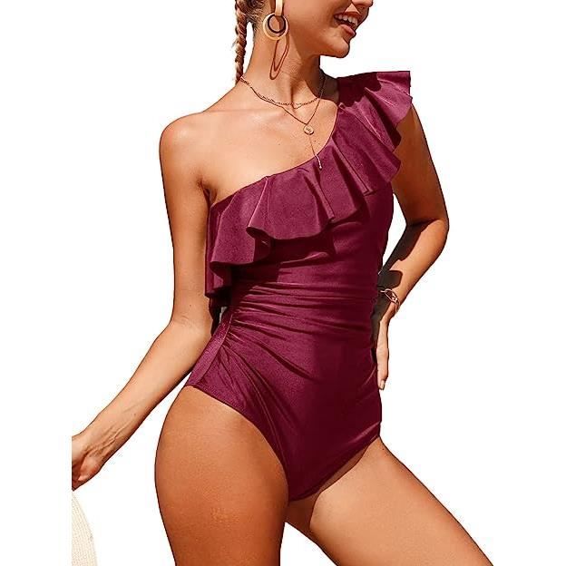 Maillot de bain une piece a volant top