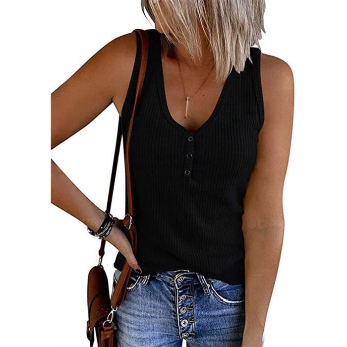 Ensemble Débardeur Femme AND Taille S - 2 Pièces Boutonné, Multicolore Géométrique