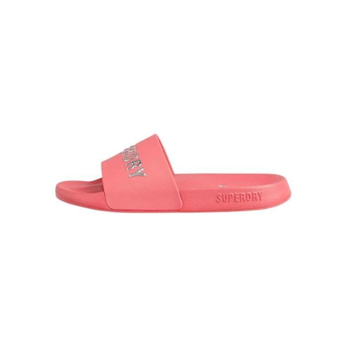 Tongs Femme Superdry Code Logo Rose Sangle rembourrée Semelle