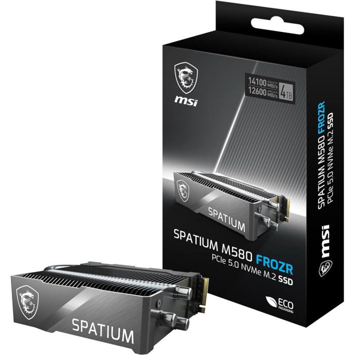 Disque dur MSI SPATIUM M580 PCIe 5.0 NVMe .2 4 To FROZR