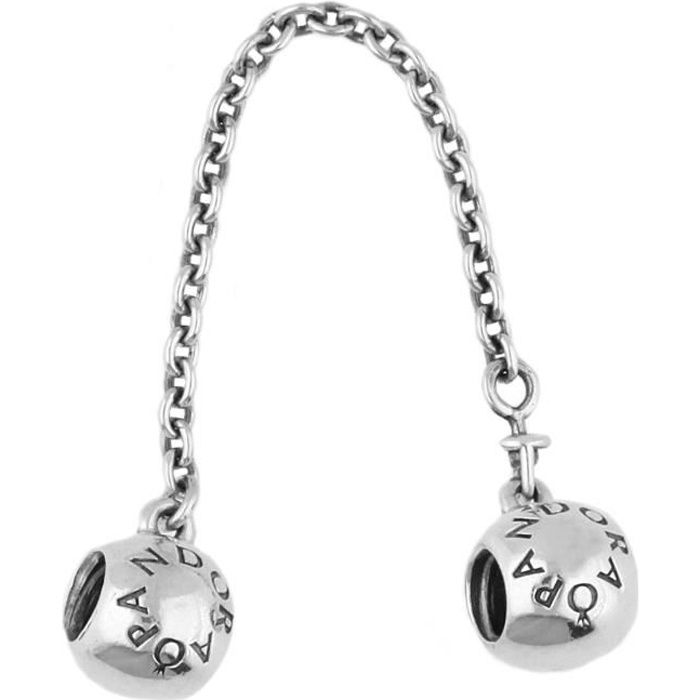 Pandora Femmes Charm 925 Argent Argent Signature Safety Chain