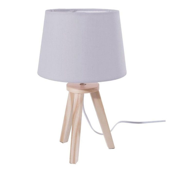 Lampe à Poser en Bois 3 Pieds 31cm Gris