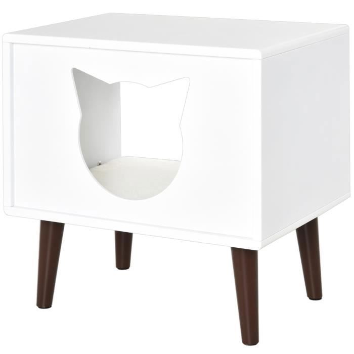 Comparer les prix de Maison pour chat design conte 49x34x49cm Blanc