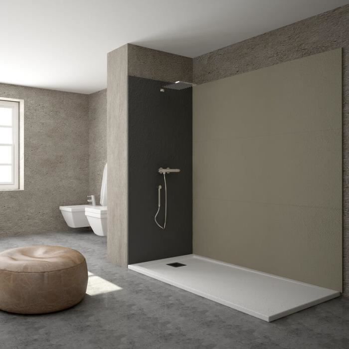 Receveur de Douche extra plat - Solid Surface Blanc - Extraligt Dimension - 100 x 80.