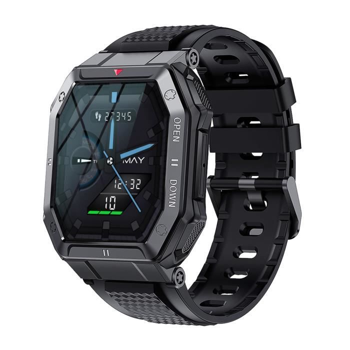 Montre Connectée KSIX Urban Plus – Grand écran 2.05 Pouces, Bluetooth 5.0, 270 MAh (Noire)