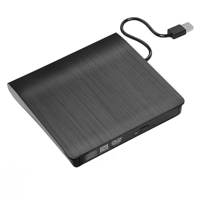 CD Writer Disque dur externe 3.0 Lecteur DVD Lecteur USB RW Lecteur CD  Burner lecteur pour PC portable Noir