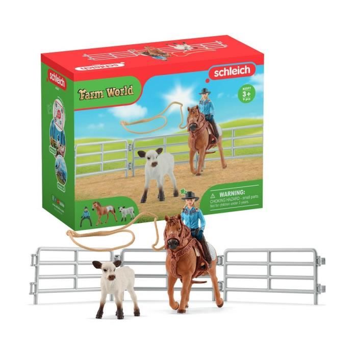 Coffret SCHLEICH - Equipe de Cowboy et leurs lassos - 42577 - Gamme Farm World