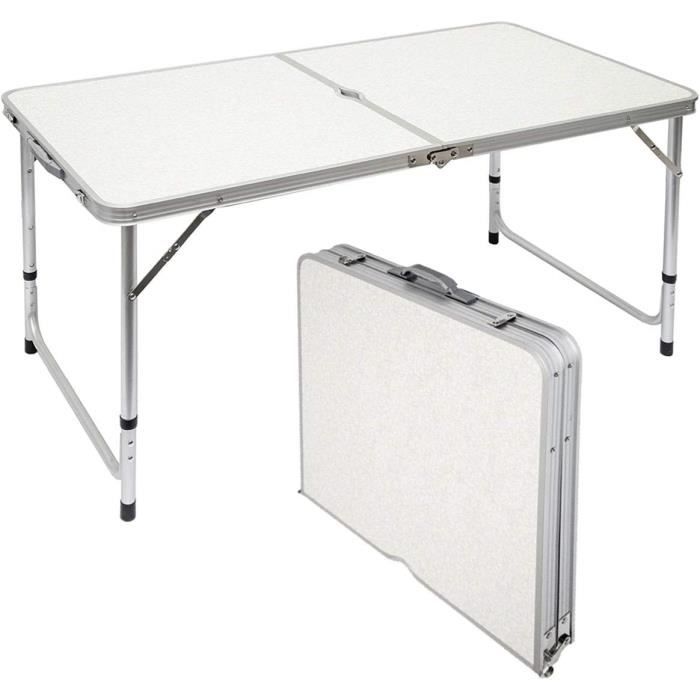 Table Pliante CampFeuer - Idéale Camping, Jardin & Terrasse | 90,5x51,5cm | Hauteur Réglable 45-65,5cm | Sac Inclus