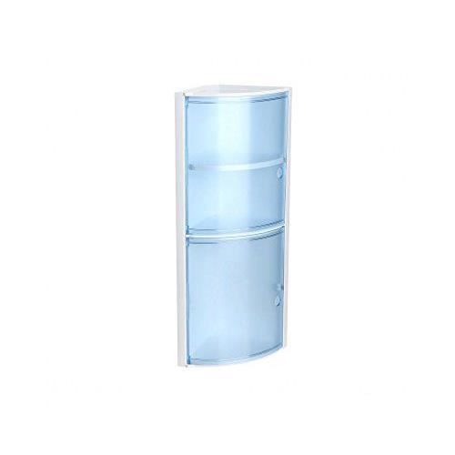 Tatay Etagère d`Angle avec 2 Portes Plastique Bleu Translucide 20 x 20 x 62,5 cm - 4480100