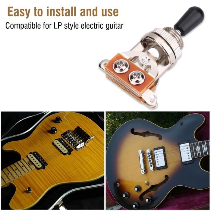 Qiilu Interrupteur à Bascule à 3 Voies Pour Guitare Interrupteur à