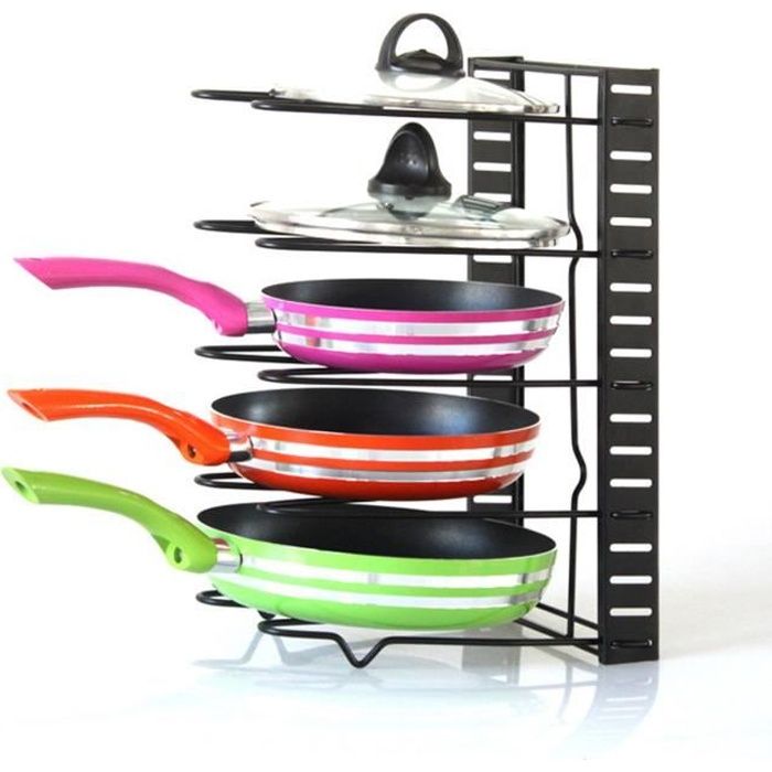 Organisateur De Couvercles De Casseroles - Range-Couvercles Pliable Avec Égouttoir Intégré