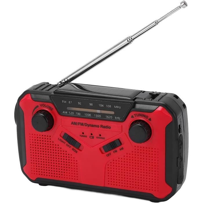 Radio Solaire Portable 2000 Mah - Radio Multifonction À Manivelle Avec