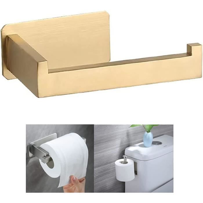 Porte Papier Toilettes, Support Papier Toilette Sans Percage Acier  Inoxydable Porte Rouleau Toilette Pour Salle De Bain (Gold[H974] -  Cdiscount Bricolage