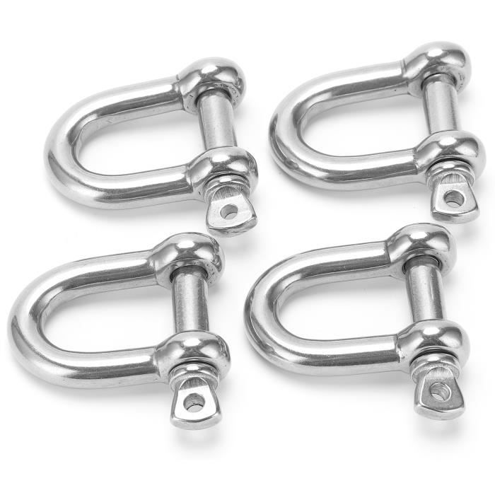 Lot De 10 Manilles En D M6 En Acier Inoxydable - Anneau Droit Avec Boulon Fileté - Pour Fixation Câbles, Chaînes, Levage