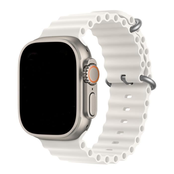 Bracelet Sport Apple Watch 7, 6, SE, 5, 4, 3 - Marine/Blanc
