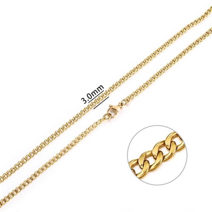 Chaîne Ras-du-cou Or Jaune 18 Carats 50 Cm - Maille Torchon 1,63 Mm - Marque Made In Arezzo - Neuf