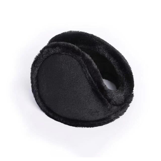 CACHE OREILLE,ABlackÉpaissir Cache oreilles En Fourrure Orejeras