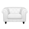 FAUTEUIL CHESTERFIELD BLANC PU-1