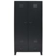 Garde Robe Metal De Style Industriel 90 X 40 X 180 Cm Noir Achat