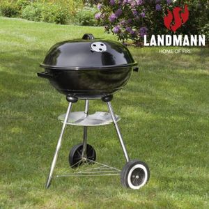 LANDMANN 15505 Supporto 2 In 1 Per Costine E Arrosti - Cestino In Acciaio Per Griglia, 32x26x12 Cm, Grigio