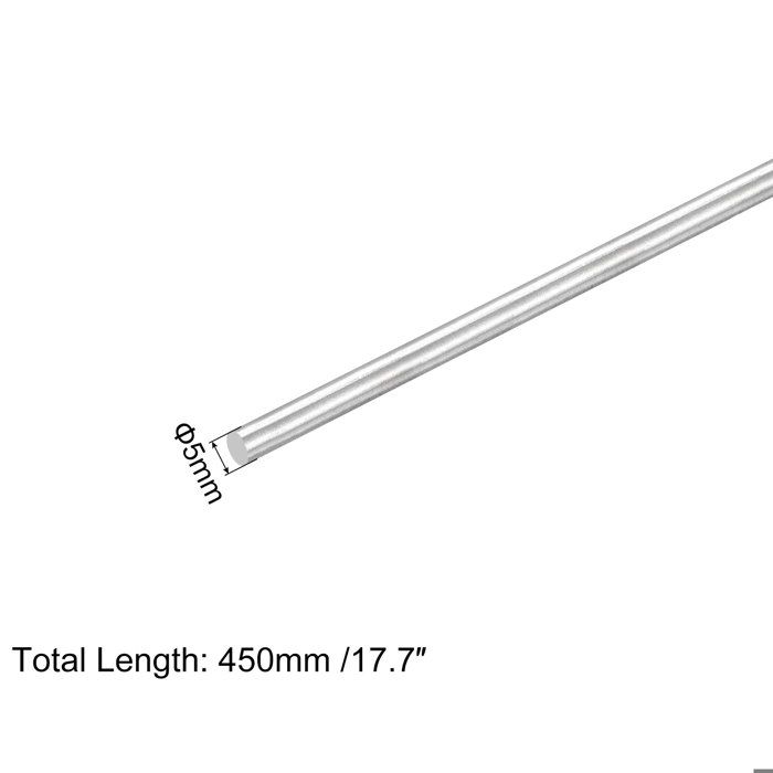 Lot De 5 Tiges En Acier Inox Rond - 4mm X 450mm - Pour Bricolage, Modélisme - Neuf