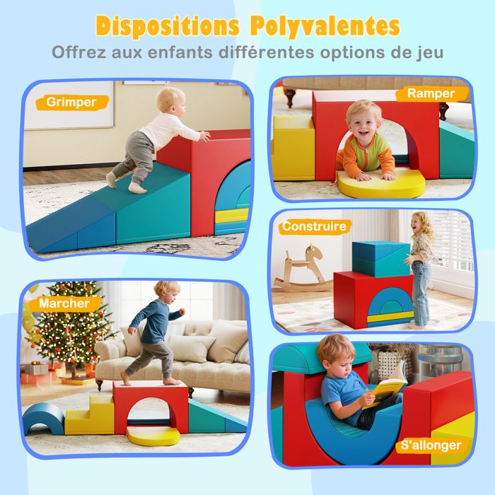 Blocs de construction pour enfants : blocs de construction géants 5 en 1 en mousse souple et Blocs de construction pour enfants : blocs de construction géants 5 en 1 en mousse souple et