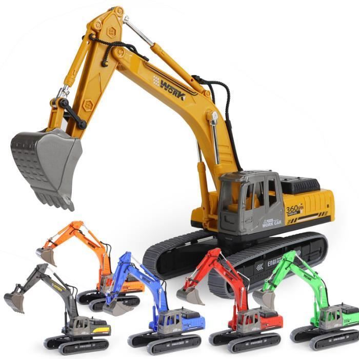 YICH Excavatrice Décoration Gâteau Et Jouet – Kit Chantier Avec Pelleteuse, Camion Et Panneaux – Dès 2 Ans