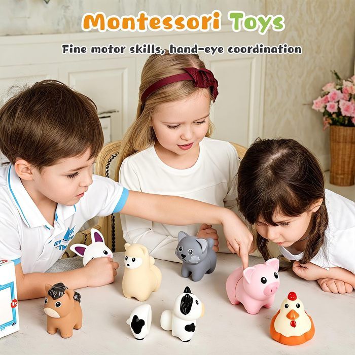 EITEYI Jouet Montessori En Bois – Jeu D'empilage, De Tri Et Pêche Magnétique – Formes Et Couleurs – Pour Enfants 2 à 6 Ans