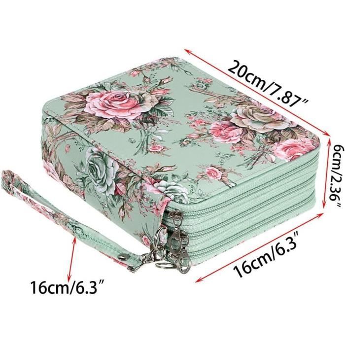 Sumnacon Trousse De Crayon 160 Emplacements - Grand Sac à Crayons École Bureau Fleurs Aquarelles