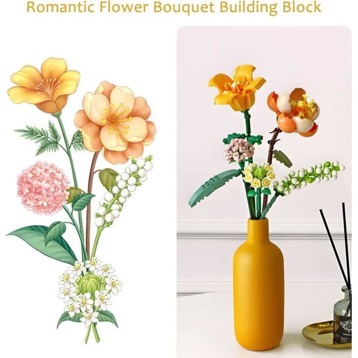 Kit de construction de 12 pièces pour plantes succulentes, ensemble de  blocs de construction bonsaï, bouquet de fleurs, collection botanique,  projet
