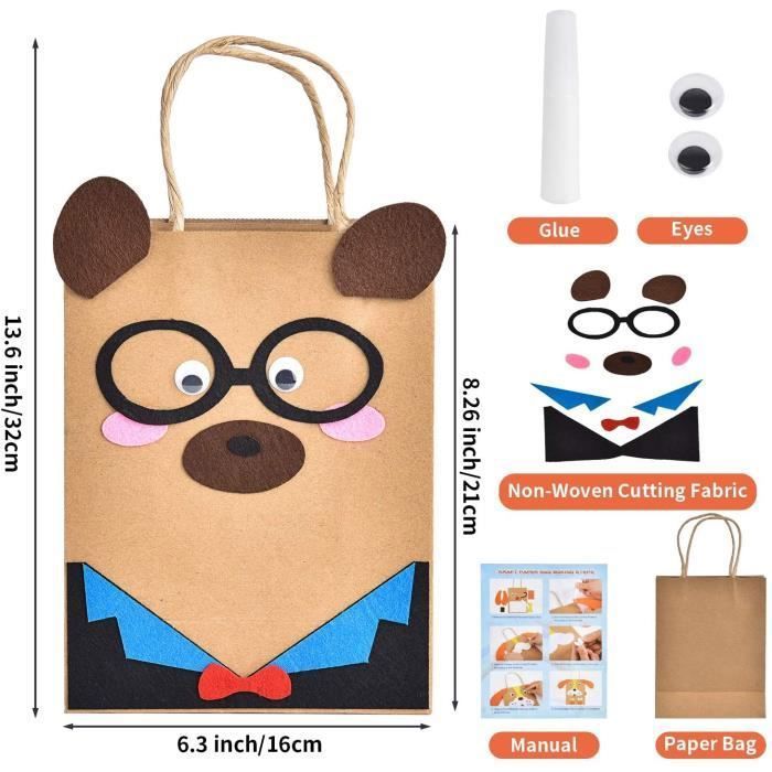 12 Sacs-cadeaux De Pâques à Fabriquer Soi-même - Papierdrachen Avec Autocollants Lapins