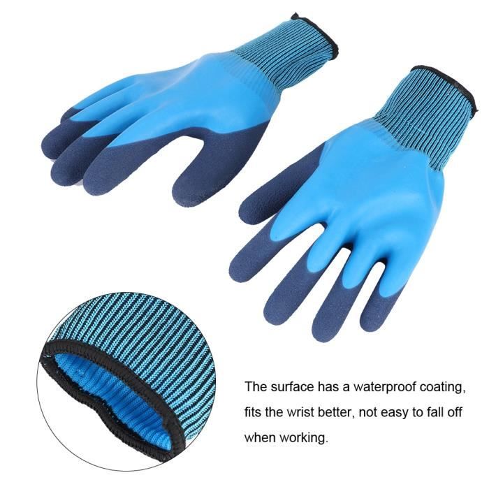 BEL 2 paires Gants de protection de travail jardin d'agriculture gants latex  imperméables antidérapants - Cdiscount Auto