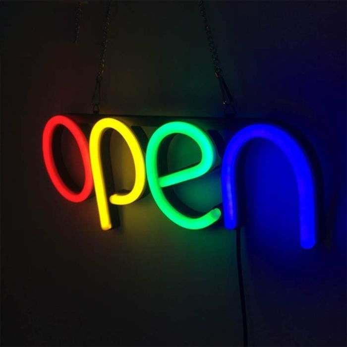 Panneau LED Lumineux "OUVERT" Rouge Et Vert - Enseigne De Magasin 220V - Haute Visibilité Jour Et Nuit