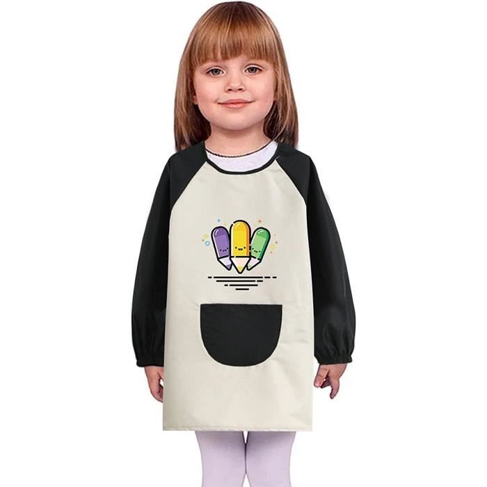Tablier De Peinture Enfant Imperméable – Manchons Longs, Poche Pratique – Réglable Et Réutilisable – Motifs Graffiti Colorés – Pour 7-11 Ans – Activité Créative, Bricolage, Cuisine