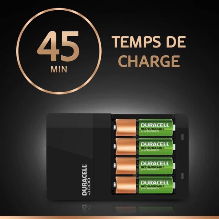 Chargeur DURACELL Hi-Speed Value + 4 piles rechargeables Duracell (2 AA + 2  AAA) - Cdiscount Jeux - Jouets