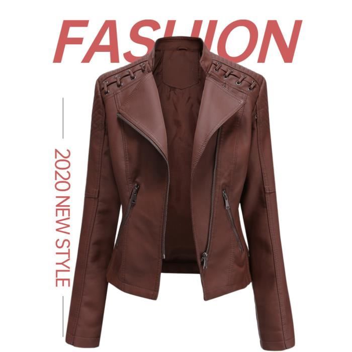 Manteau top femme motard