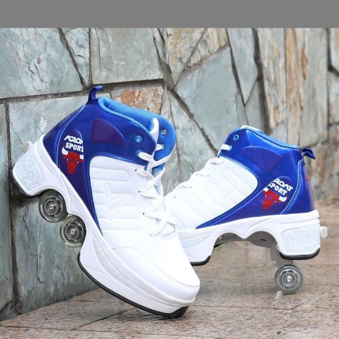 Patins Multifonctionnels 2 en 1 Patins Roulettes de Mode