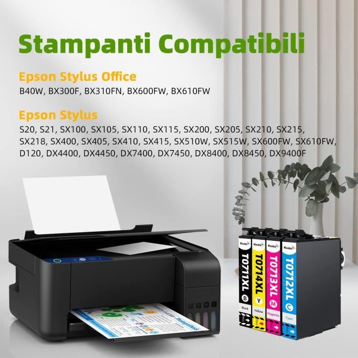 Lot De 5 Cartouches D'encre Compatibles T0711 à T0715 - Pour Imprimantes Canon BX/SX - Neuf