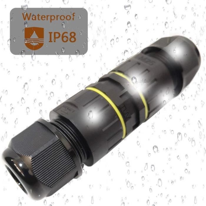 Boîte De Jonction étanche IP68 - 2 Voies Coaxial M20, Noir, Plastique/rubber, 2 Pièces