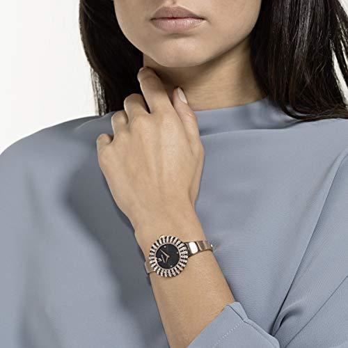 Swarovski Montre Crystal Rose Bracelet en m tal noir PVD dor