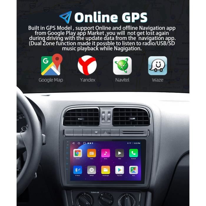 8227 9inch 2 32 Cp - Autoradio Android, IPS, DSP, GPS, WIFI.