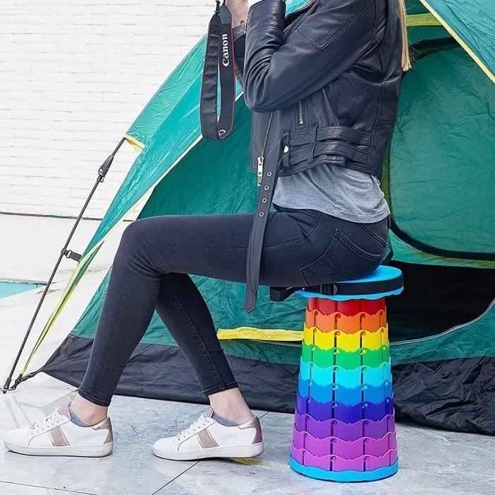 Tabouret De Camping Pliant 28x26x26 Cm – Acier Carbone, Assise Oxford, 100 Kg Max, Avec Sangle De Transport, Noir