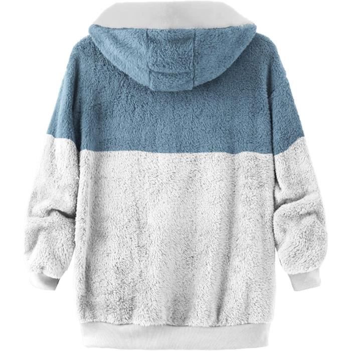 Sweatshirt zippé à capuche en molleton color 2025 block