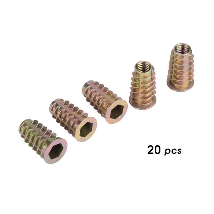 YOSOO écrou hexagonal 20 pièces M8 en alliage de Zinc à l'intérieur des ...